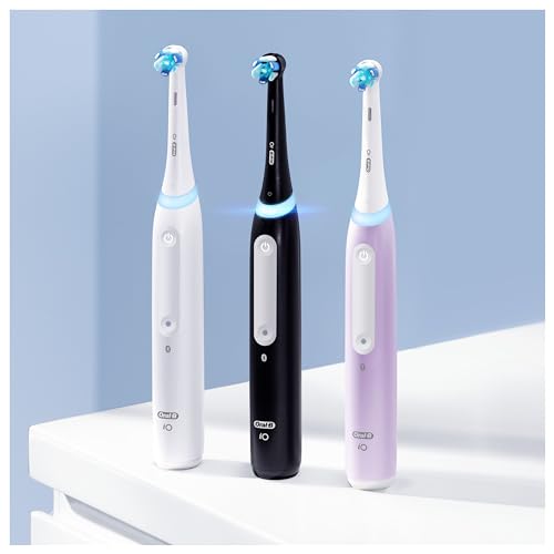 Oral-B iO Series 4 Plus Edition elektrisk tandbørste/elektrisk tandbørste PLUS 3 børstehoveder magnetisk etui, 4 rengøringstilstande, mat sort, designet af brun, TESTØVER Stiftung Warentest (12/2023)