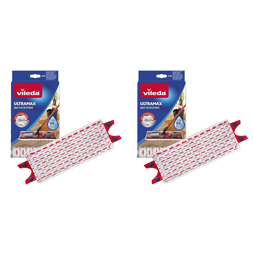 Vileda Ultramax Bodenwischer Ersatzbezug, Wischmopp Bezug Ultramat_Ultramax aus Mikrofasern, für alle Hartböden, Waschmaschinen geeignet, 1er Pack