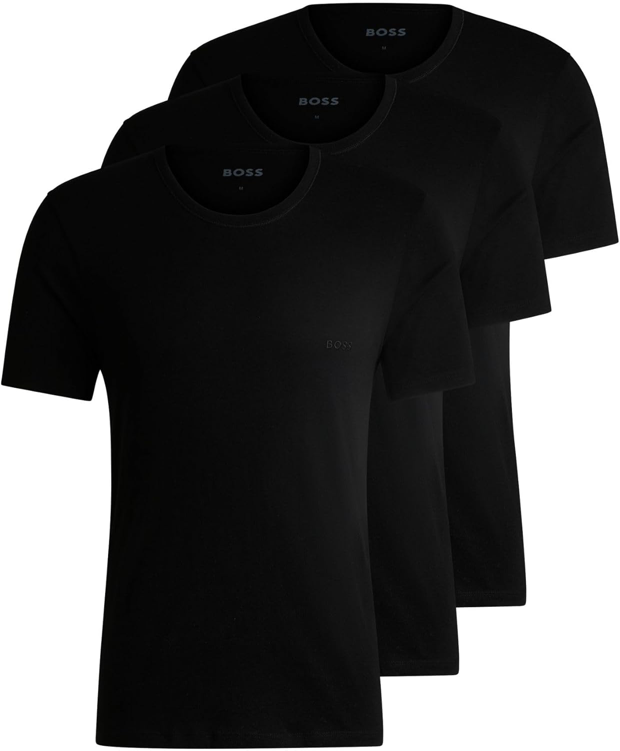Boss Men's T-Shirt Rn 3p Co T-Shirt, New - Black1, L EU, New - Black1