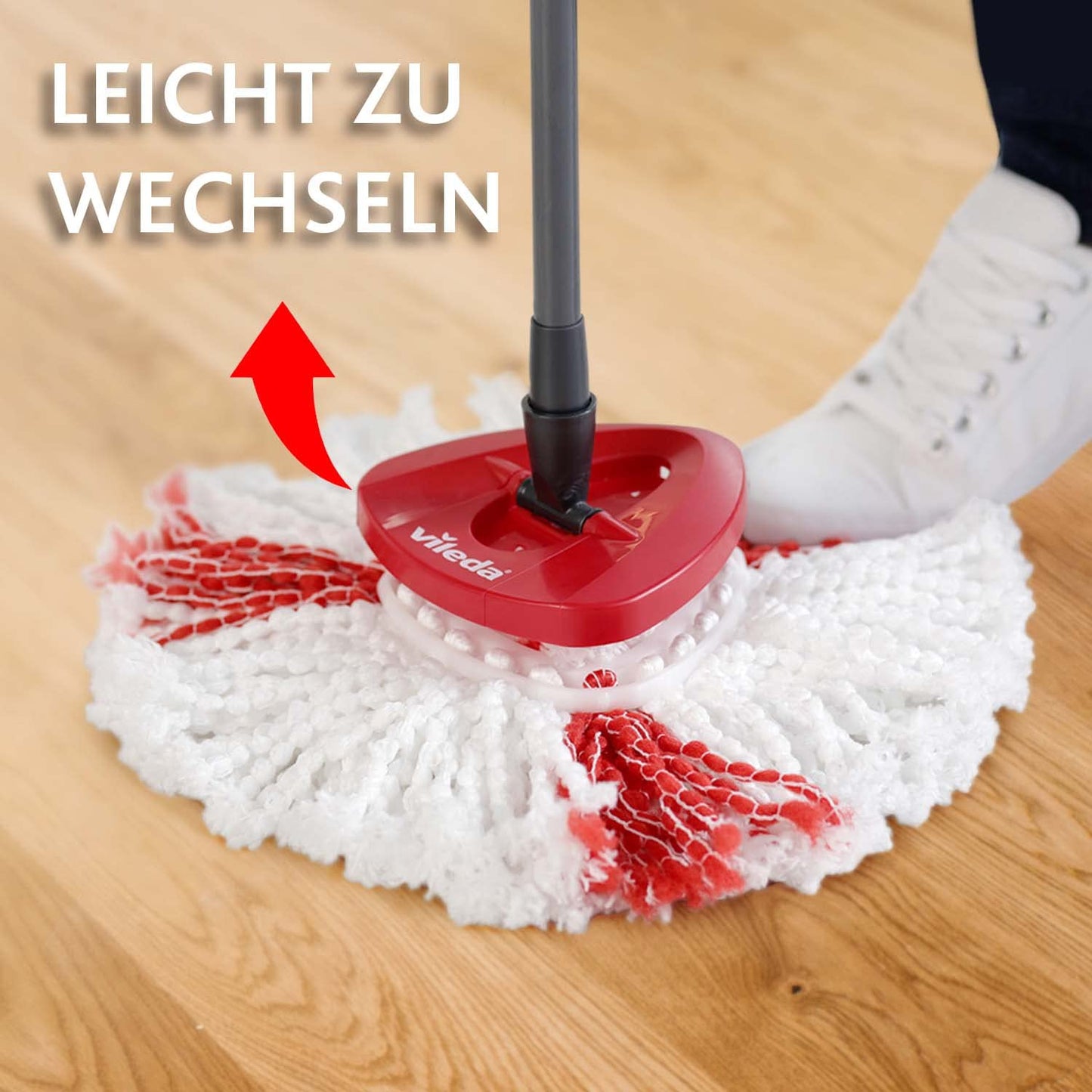 Vileda Turbo 2in1 EasyWring&Clean Wischmopp Ersatzköpfe, Mikrofaser Moppköpfe mit Kraftfasern für Vileda Turbo Sets, auch für empfindliche Böden, 2er Pack