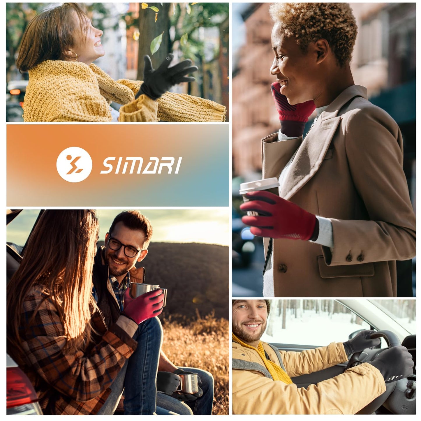 SIMARI Winter Thermo-Handschuhe Herren Damen Touchscreen Anti-Rutsch Winddicht Handschuhe Kaltes Wetter Handschuhe zum Autofahren Radfahren Skifahren Arbeiten Outdoor SMRG102