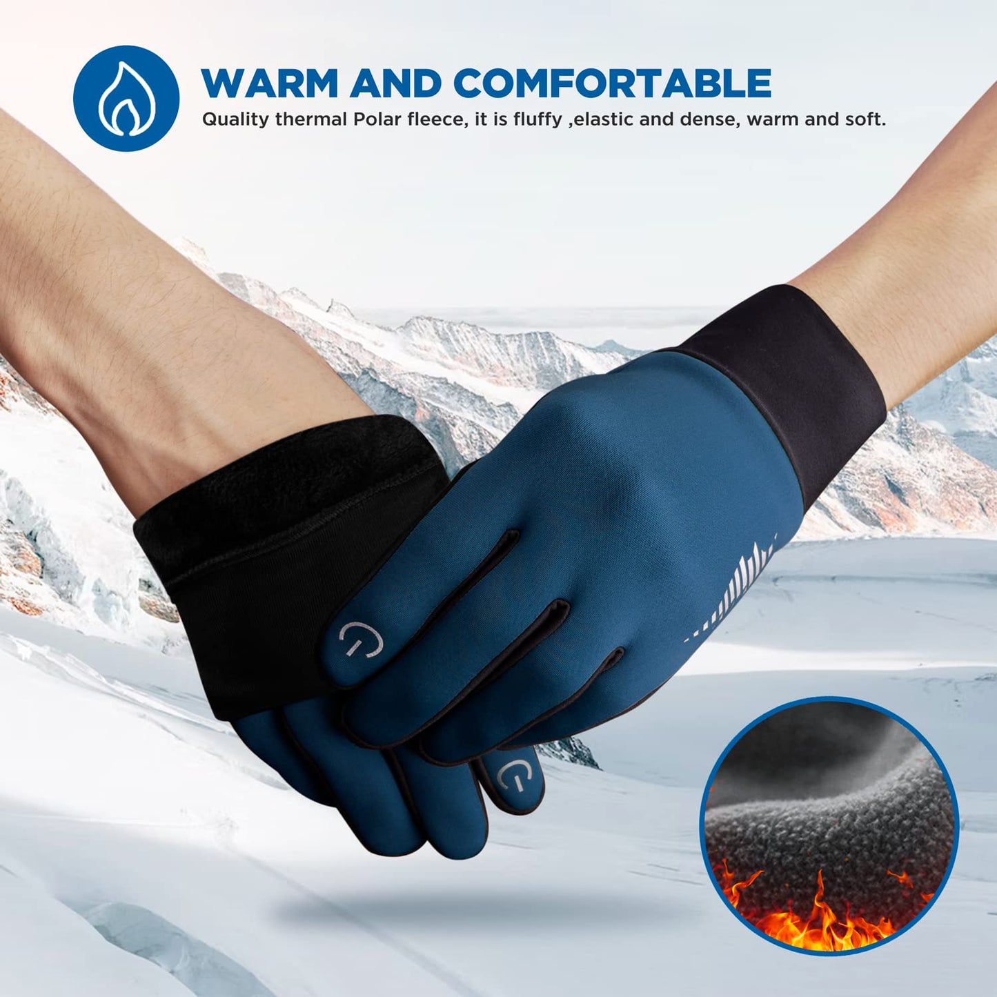 SIMARI Winter Thermo-Handschuhe Herren Damen Touchscreen Anti-Rutsch Winddicht Handschuhe Kaltes Wetter Handschuhe zum Autofahren Radfahren Skifahren Arbeiten Outdoor SMRG102