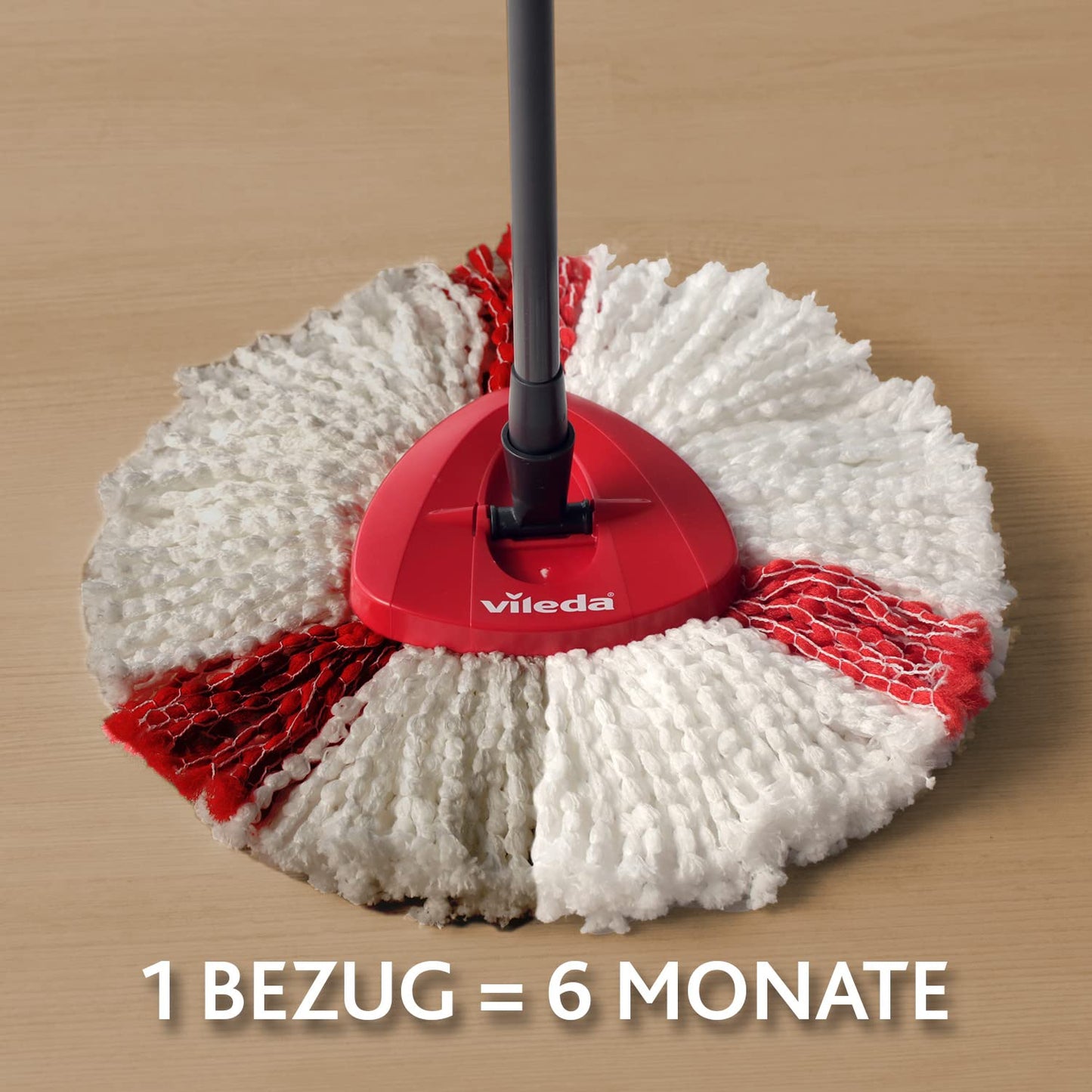 Vileda Turbo 2in1 EasyWring&Clean Wischmopp Ersatzköpfe, Mikrofaser Moppköpfe mit Kraftfasern für Vileda Turbo Sets, auch für empfindliche Böden, 2er Pack