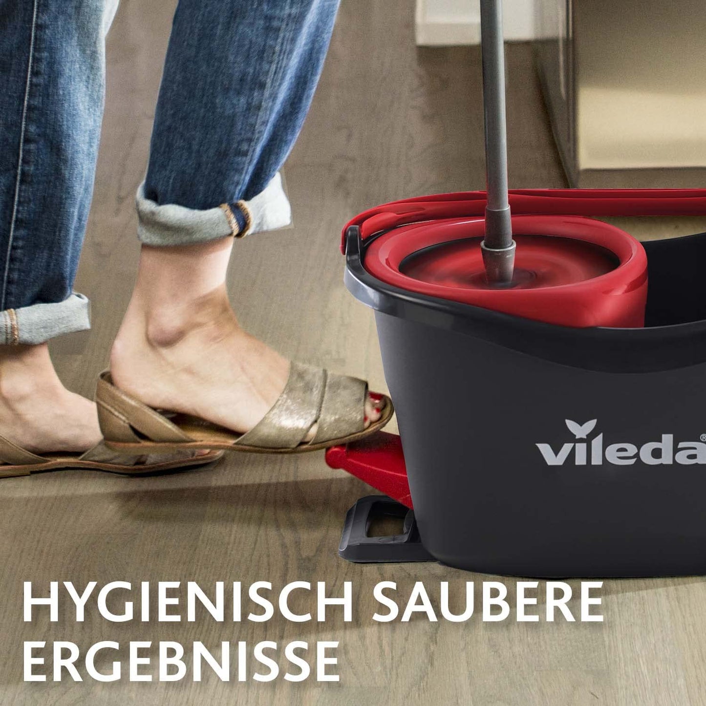 Vileda Turbo 2in1 EasyWring&Clean Wischmopp Ersatzköpfe, Mikrofaser Moppköpfe mit Kraftfasern für Vileda Turbo Sets, auch für empfindliche Böden, 2er Pack