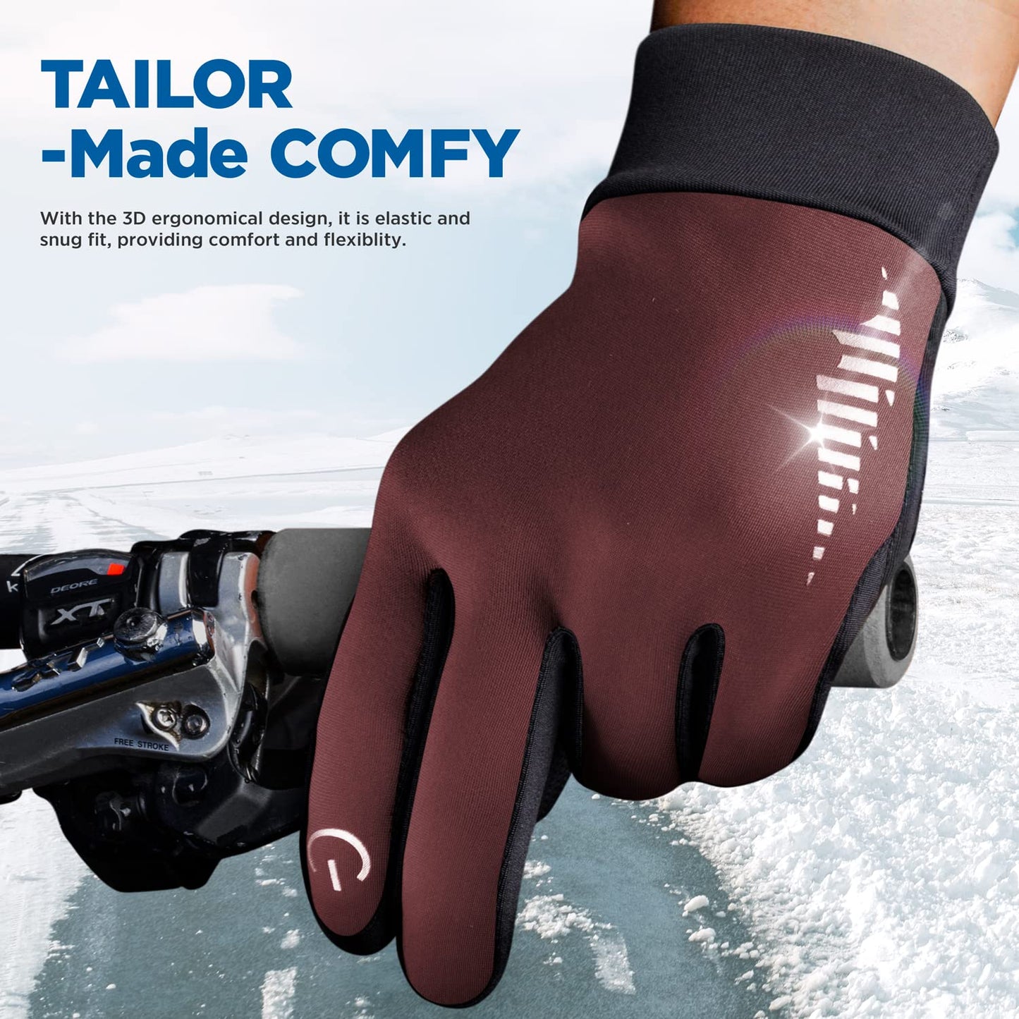 SIMARI Winter Thermo-Handschuhe Herren Damen Touchscreen Anti-Rutsch Winddicht Handschuhe Kaltes Wetter Handschuhe zum Autofahren Radfahren Skifahren Arbeiten Outdoor SMRG102