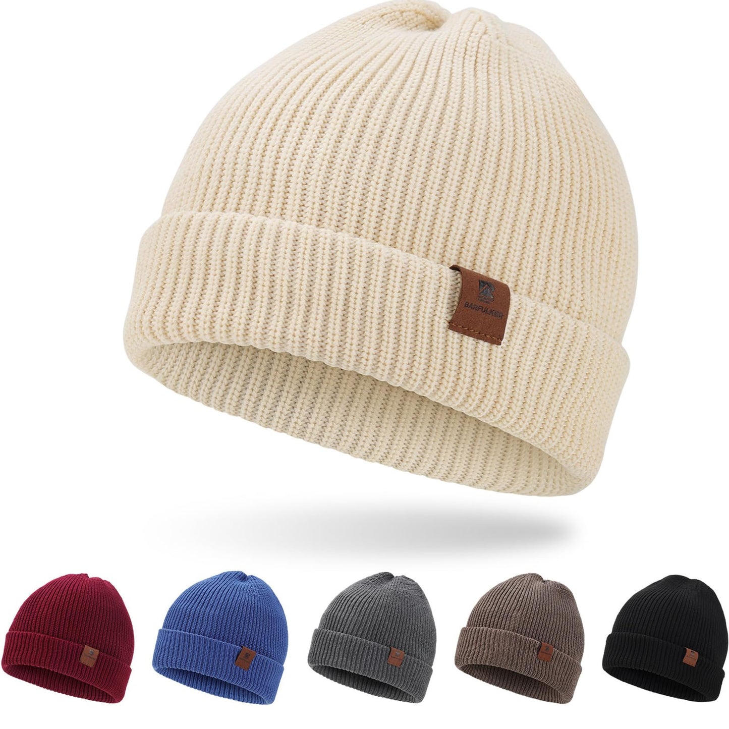 BARFULKER Mütze Herren Damen Winter Beanie Mütze Warme Wintermütze Thermo Dehnbare Strickmützen Bequem Wollmütze Winddichte Laufmützen Unisex