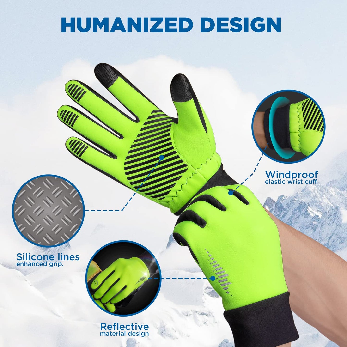 SIMARI Winter Thermo-Handschuhe Herren Damen Touchscreen Anti-Rutsch Winddicht Handschuhe Kaltes Wetter Handschuhe zum Autofahren Radfahren Skifahren Arbeiten Outdoor SMRG102