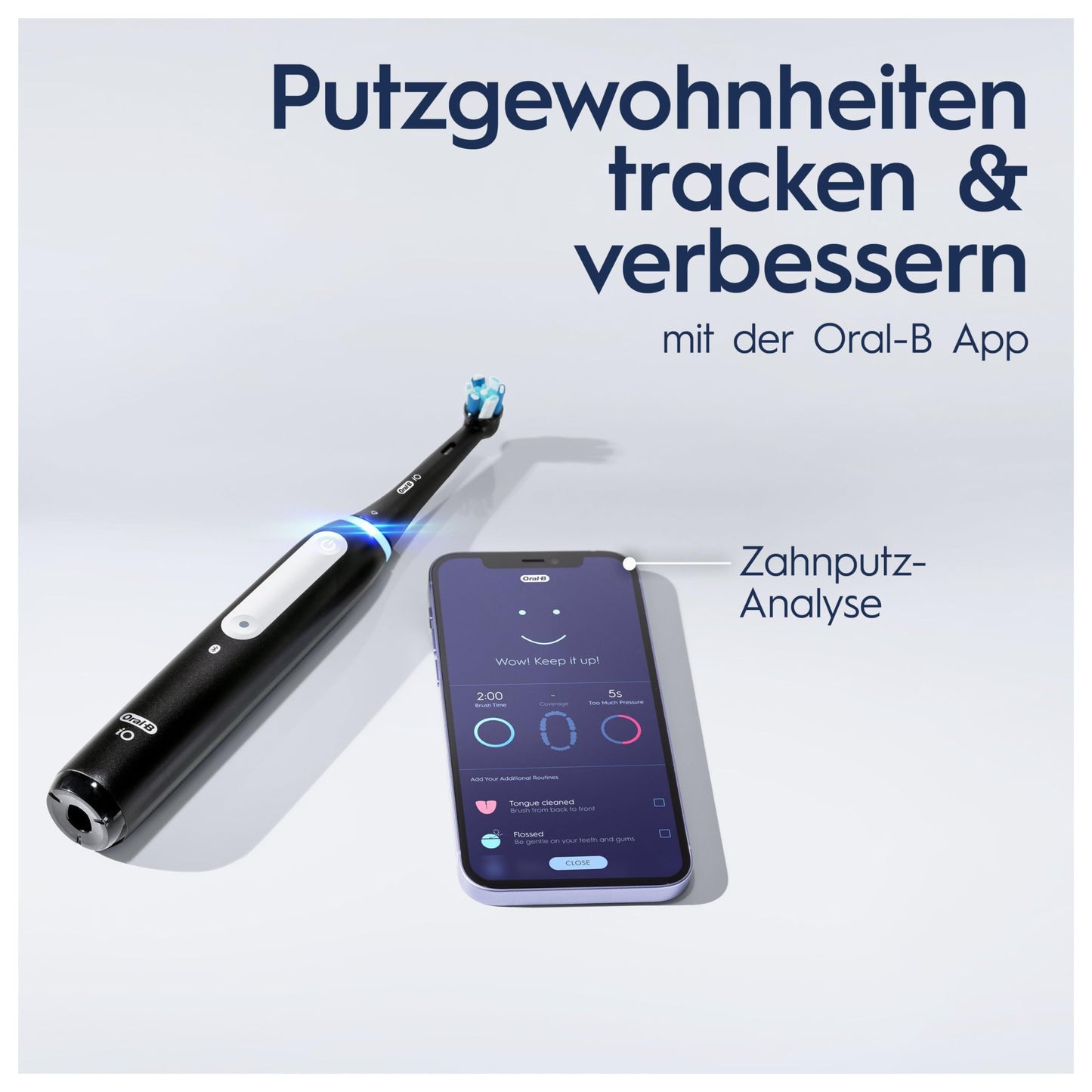 Oral-B iO Series 4 Plus Edition elektrisk tandbørste/elektrisk tandbørste PLUS 3 børstehoveder magnetisk etui, 4 rengøringstilstande, mat sort, designet af brun, TESTØVER Stiftung Warentest (12/2023)