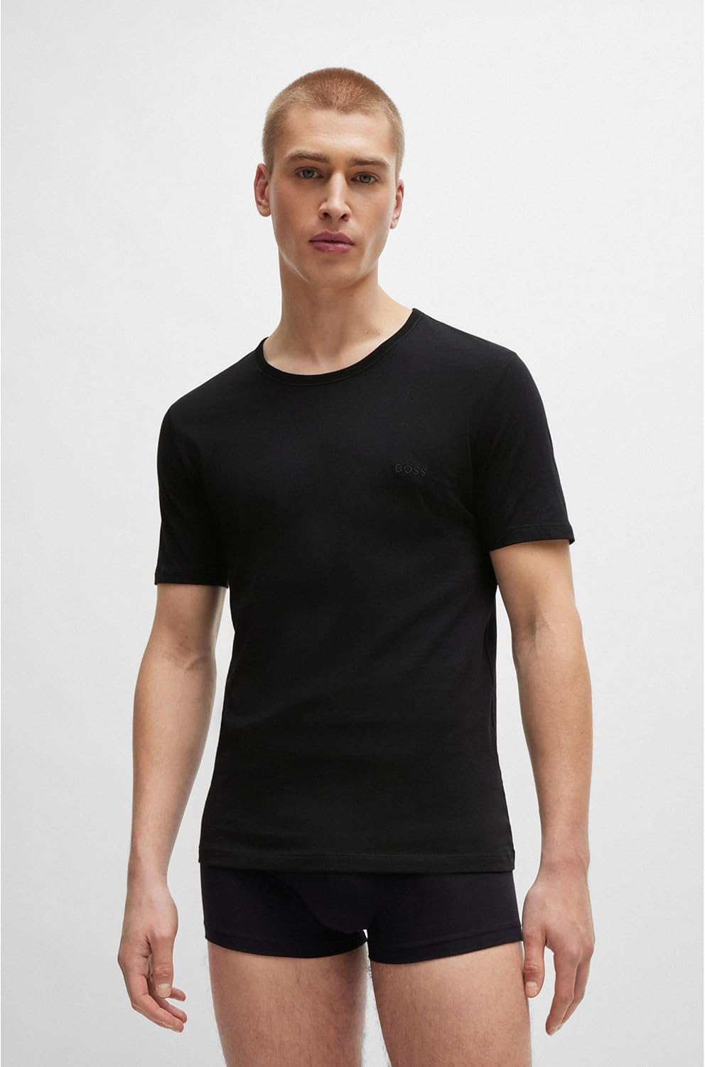 Boss Men's T-Shirt Rn 3p Co T-Shirt, New - Black1, L EU, New - Black1