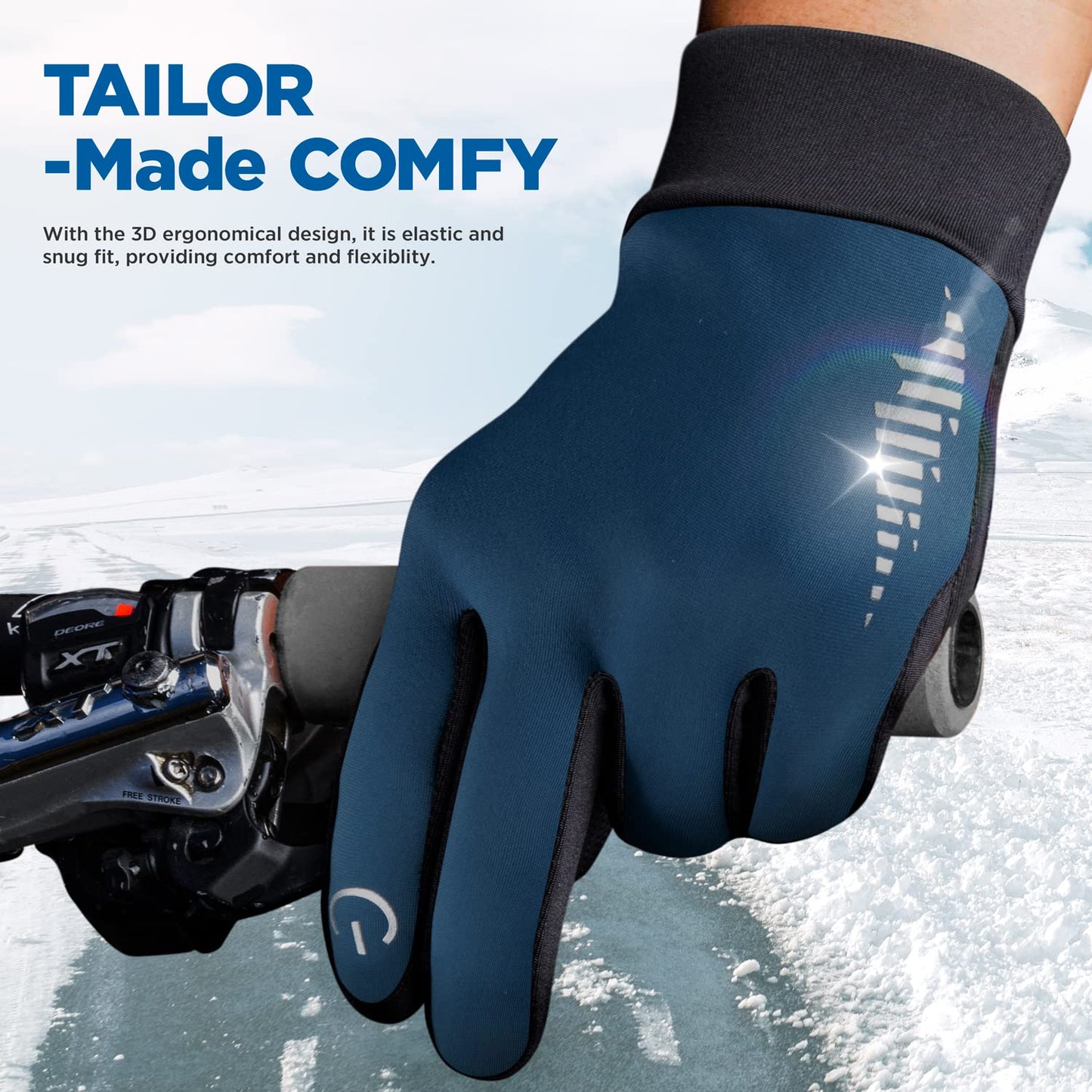 SIMARI Winter Thermo-Handschuhe Herren Damen Touchscreen Anti-Rutsch Winddicht Handschuhe Kaltes Wetter Handschuhe zum Autofahren Radfahren Skifahren Arbeiten Outdoor SMRG102