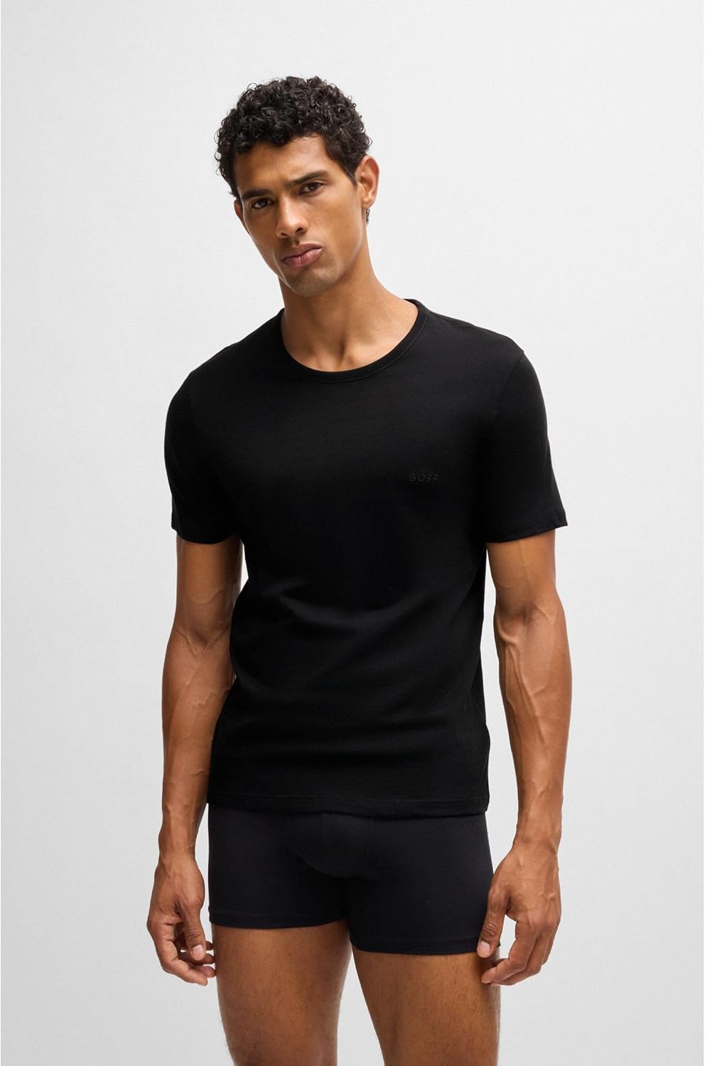 Boss Men's T-Shirt Rn 3p Co T-Shirt, New - Black1, L EU, New - Black1