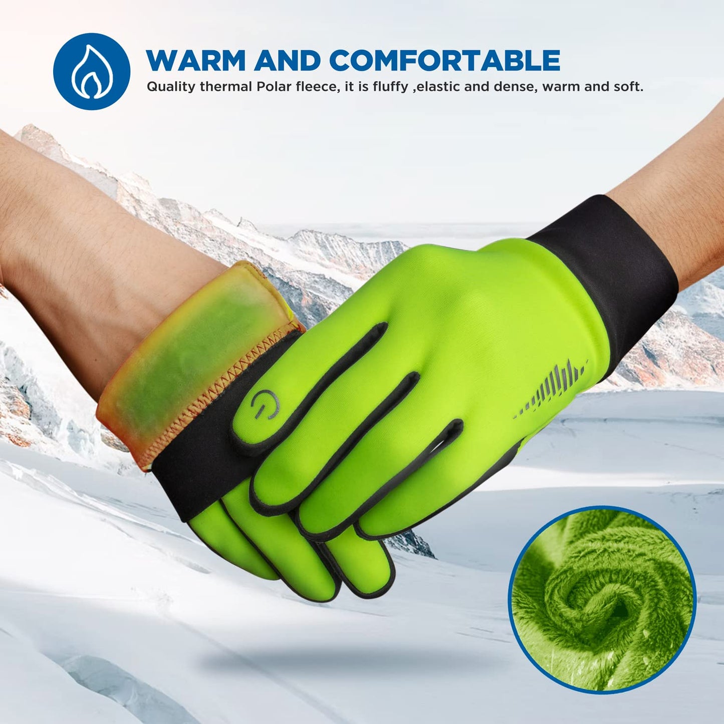 SIMARI Winter Thermo-Handschuhe Herren Damen Touchscreen Anti-Rutsch Winddicht Handschuhe Kaltes Wetter Handschuhe zum Autofahren Radfahren Skifahren Arbeiten Outdoor SMRG102