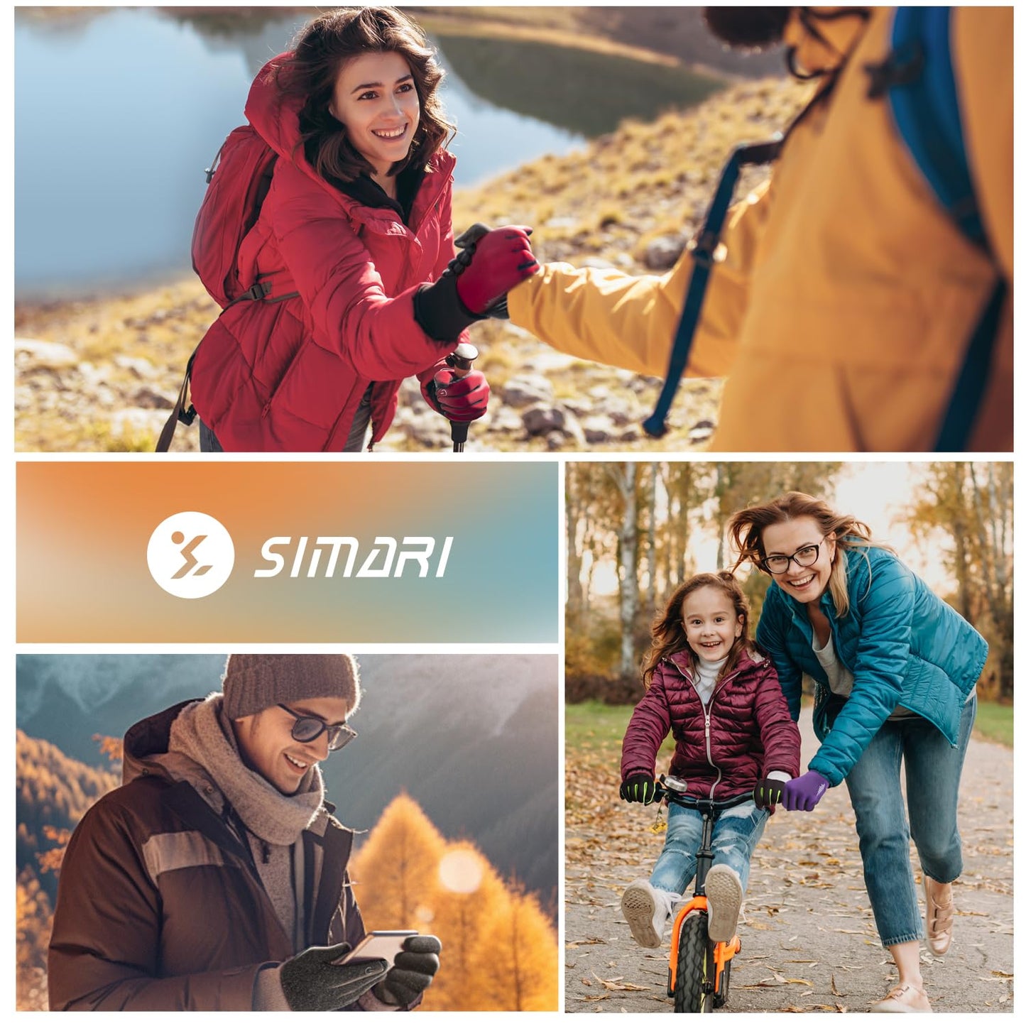 SIMARI Winter Thermo-Handschuhe Herren Damen Touchscreen Anti-Rutsch Winddicht Handschuhe Kaltes Wetter Handschuhe zum Autofahren Radfahren Skifahren Arbeiten Outdoor SMRG102