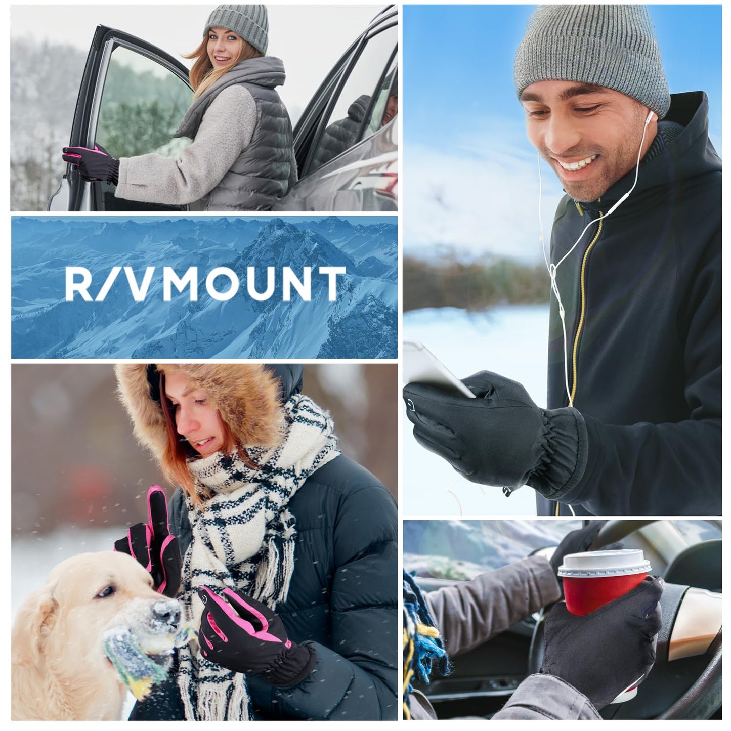 SIMARI Winter Thermo-Handschuhe Herren Damen Touchscreen Anti-Rutsch Winddicht Handschuhe Kaltes Wetter Handschuhe zum Autofahren Radfahren Skifahren Arbeiten Outdoor SMRG102