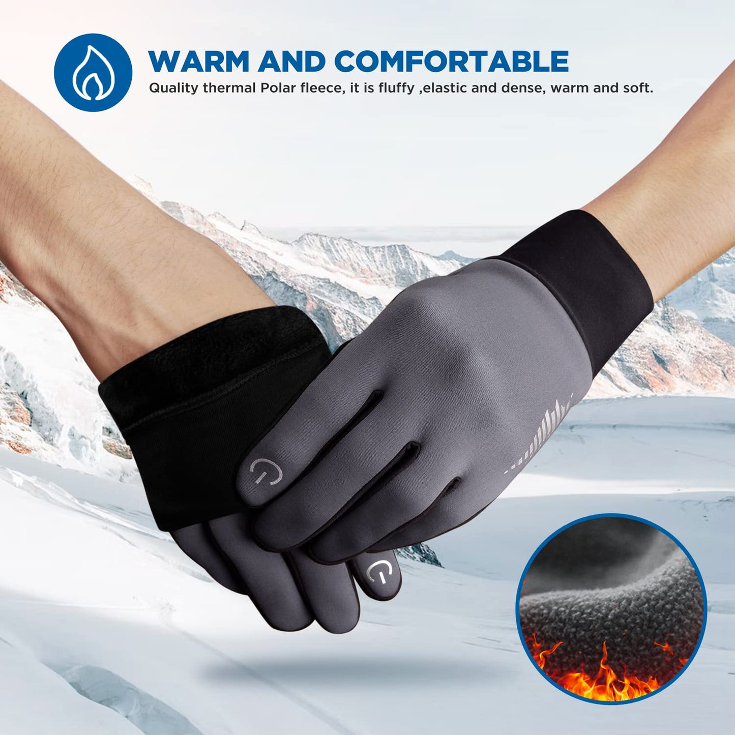 SIMARI Winter Thermo-Handschuhe Herren Damen Touchscreen Anti-Rutsch Winddicht Handschuhe Kaltes Wetter Handschuhe zum Autofahren Radfahren Skifahren Arbeiten Outdoor SMRG102