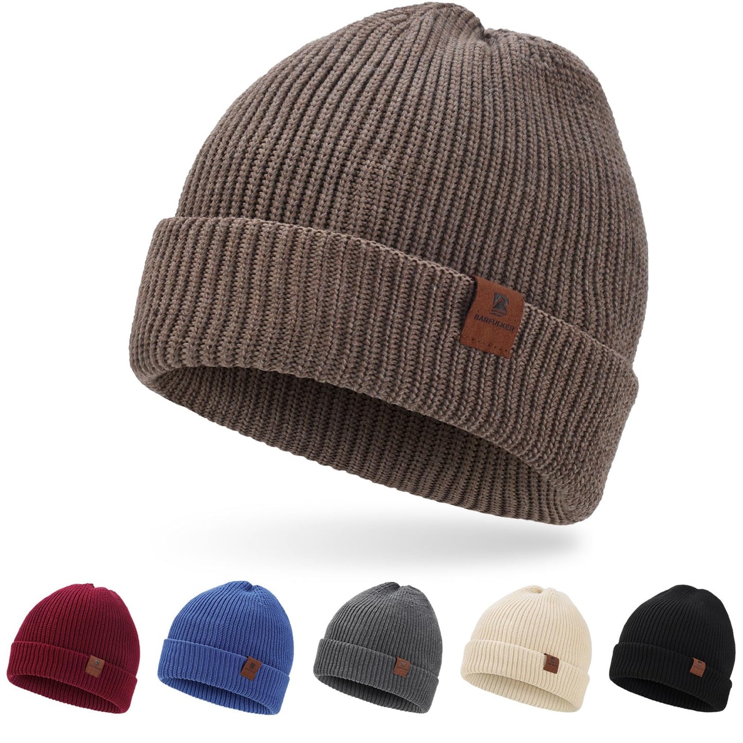 BARFULKER Mütze Herren Damen Winter Beanie Mütze Warme Wintermütze Thermo Dehnbare Strickmützen Bequem Wollmütze Winddichte Laufmützen Unisex