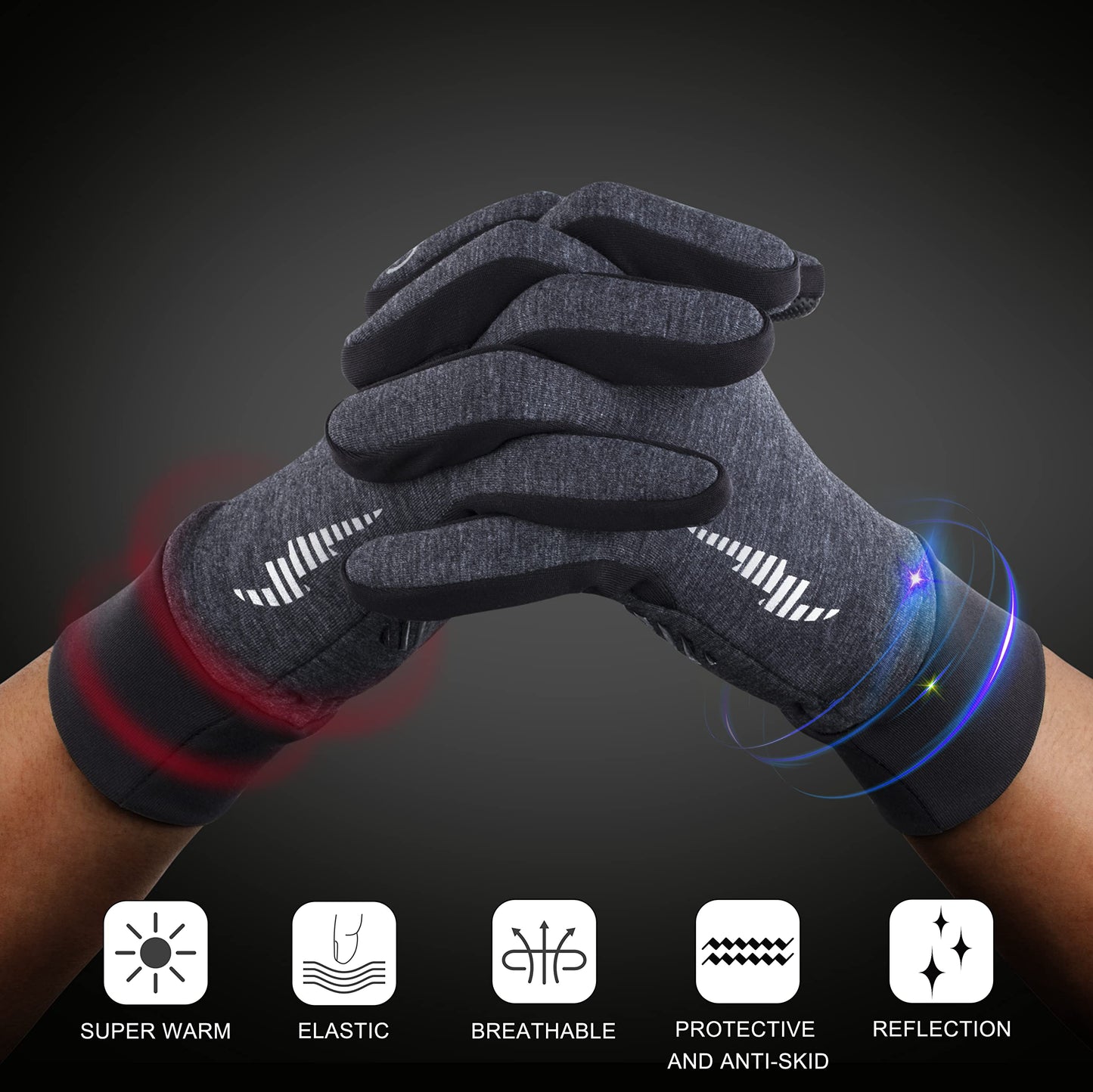 SIMARI Winter Thermo-Handschuhe Herren Damen Touchscreen Anti-Rutsch Winddicht Handschuhe Kaltes Wetter Handschuhe zum Autofahren Radfahren Skifahren Arbeiten Outdoor SMRG102