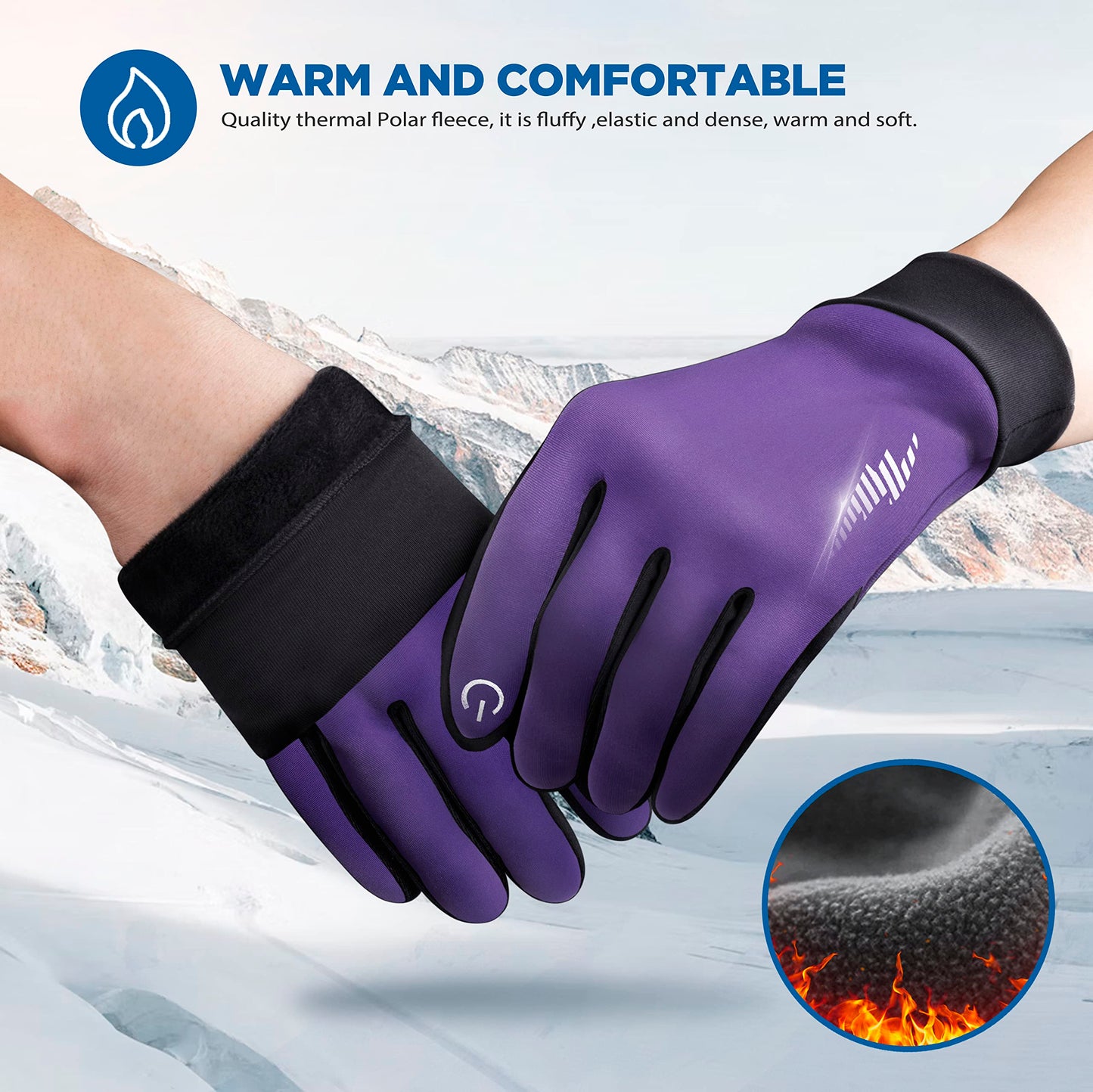 SIMARI Winter Thermo-Handschuhe Herren Damen Touchscreen Anti-Rutsch Winddicht Handschuhe Kaltes Wetter Handschuhe zum Autofahren Radfahren Skifahren Arbeiten Outdoor SMRG102