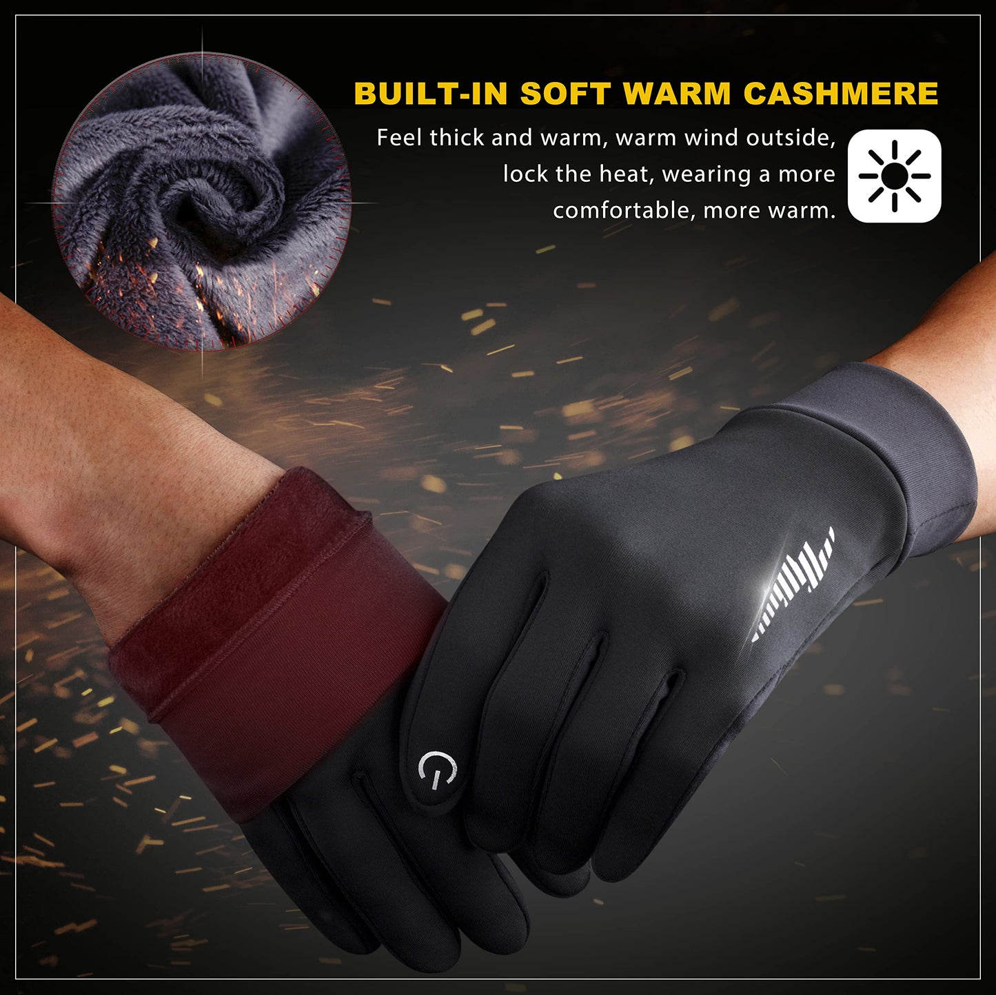 SIMARI Winter Thermo-Handschuhe Herren Damen Touchscreen Anti-Rutsch Winddicht Handschuhe Kaltes Wetter Handschuhe zum Autofahren Radfahren Skifahren Arbeiten Outdoor SMRG102
