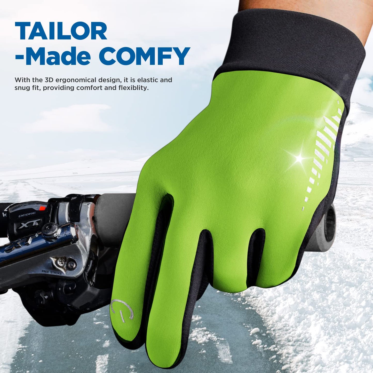 SIMARI Winter Thermo-Handschuhe Herren Damen Touchscreen Anti-Rutsch Winddicht Handschuhe Kaltes Wetter Handschuhe zum Autofahren Radfahren Skifahren Arbeiten Outdoor SMRG102