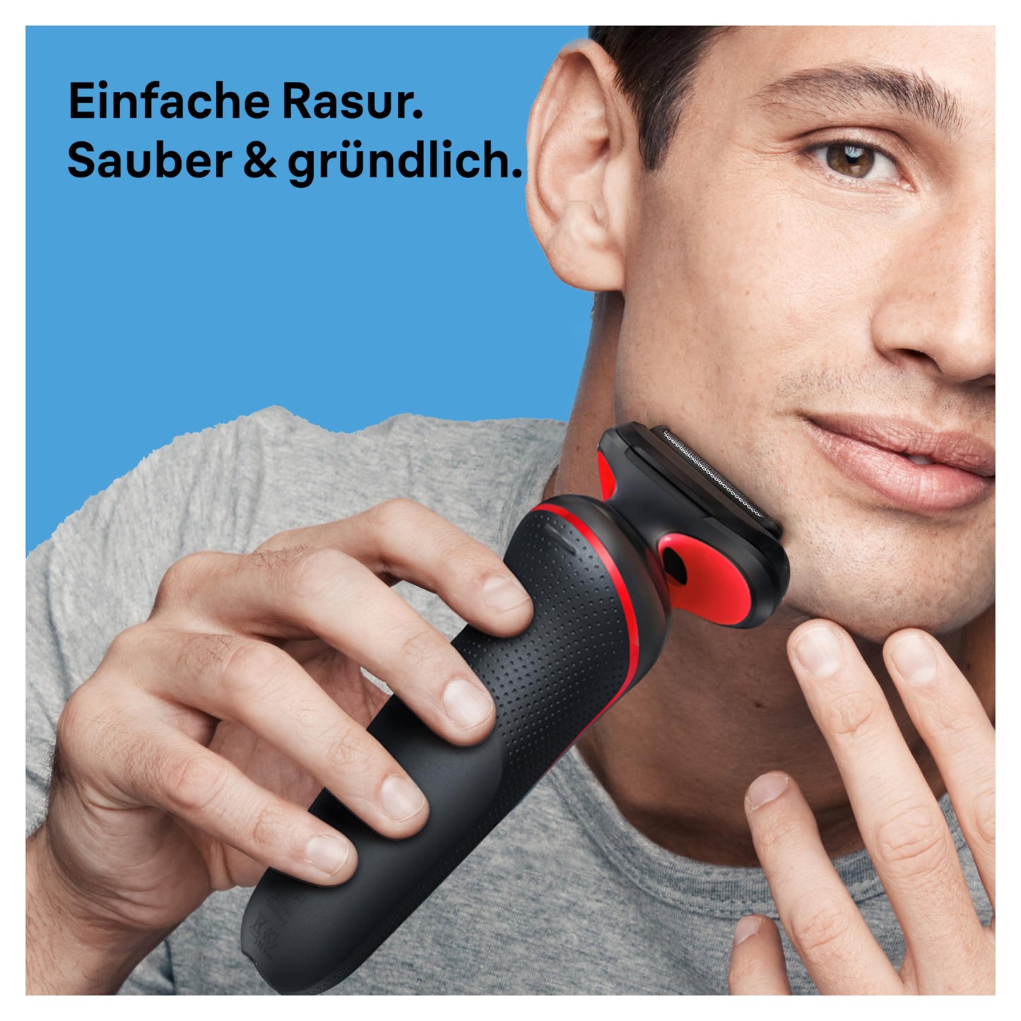 Braun Series 5 Razor for Men, Electric Shaver, EasyClean, Wet and Dry, Rechargeable and Wireless, 51-R1000s, Red