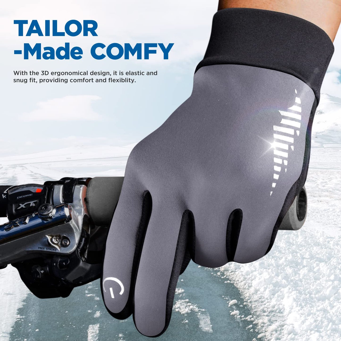 SIMARI Winter Thermo-Handschuhe Herren Damen Touchscreen Anti-Rutsch Winddicht Handschuhe Kaltes Wetter Handschuhe zum Autofahren Radfahren Skifahren Arbeiten Outdoor SMRG102