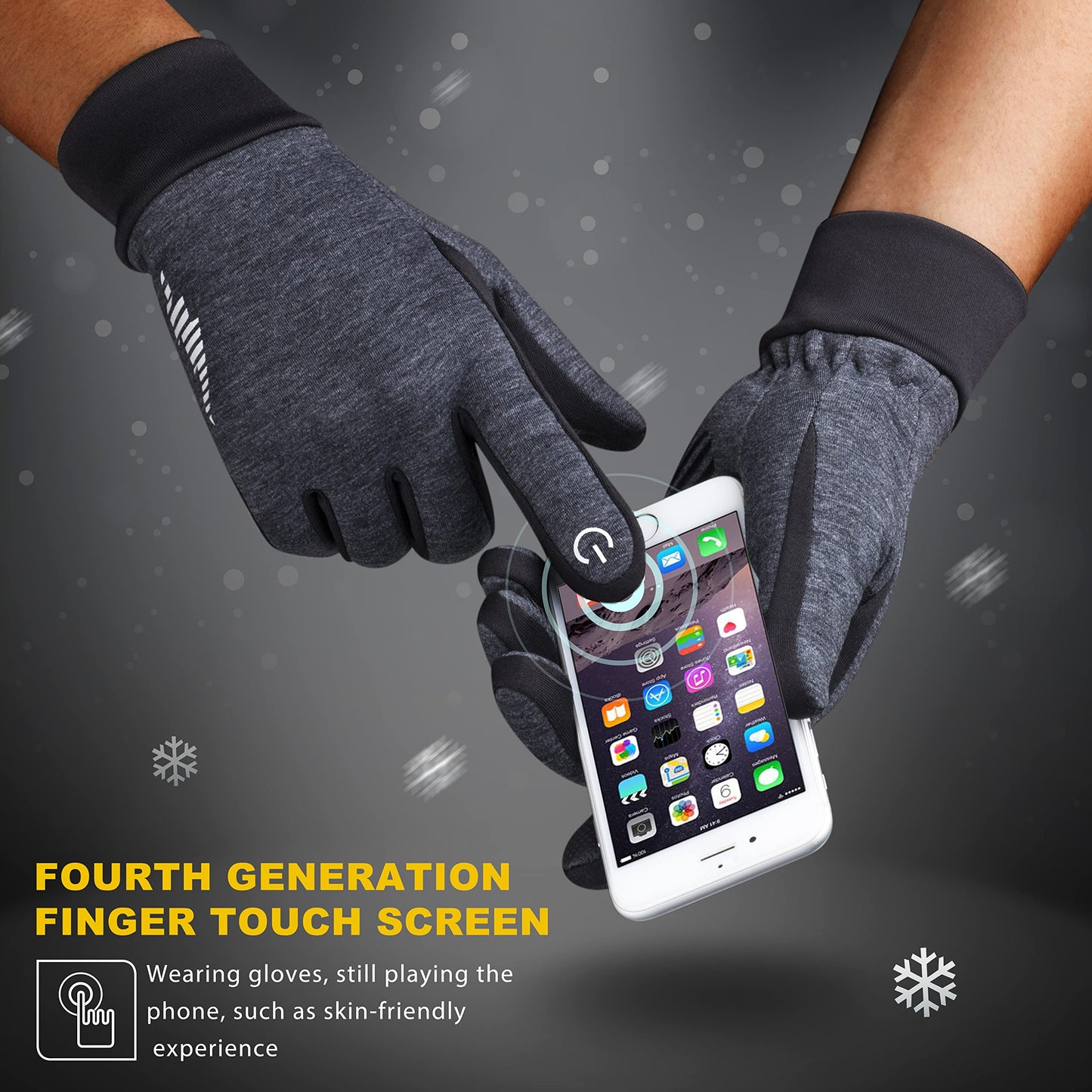 SIMARI Winter Thermo-Handschuhe Herren Damen Touchscreen Anti-Rutsch Winddicht Handschuhe Kaltes Wetter Handschuhe zum Autofahren Radfahren Skifahren Arbeiten Outdoor SMRG102