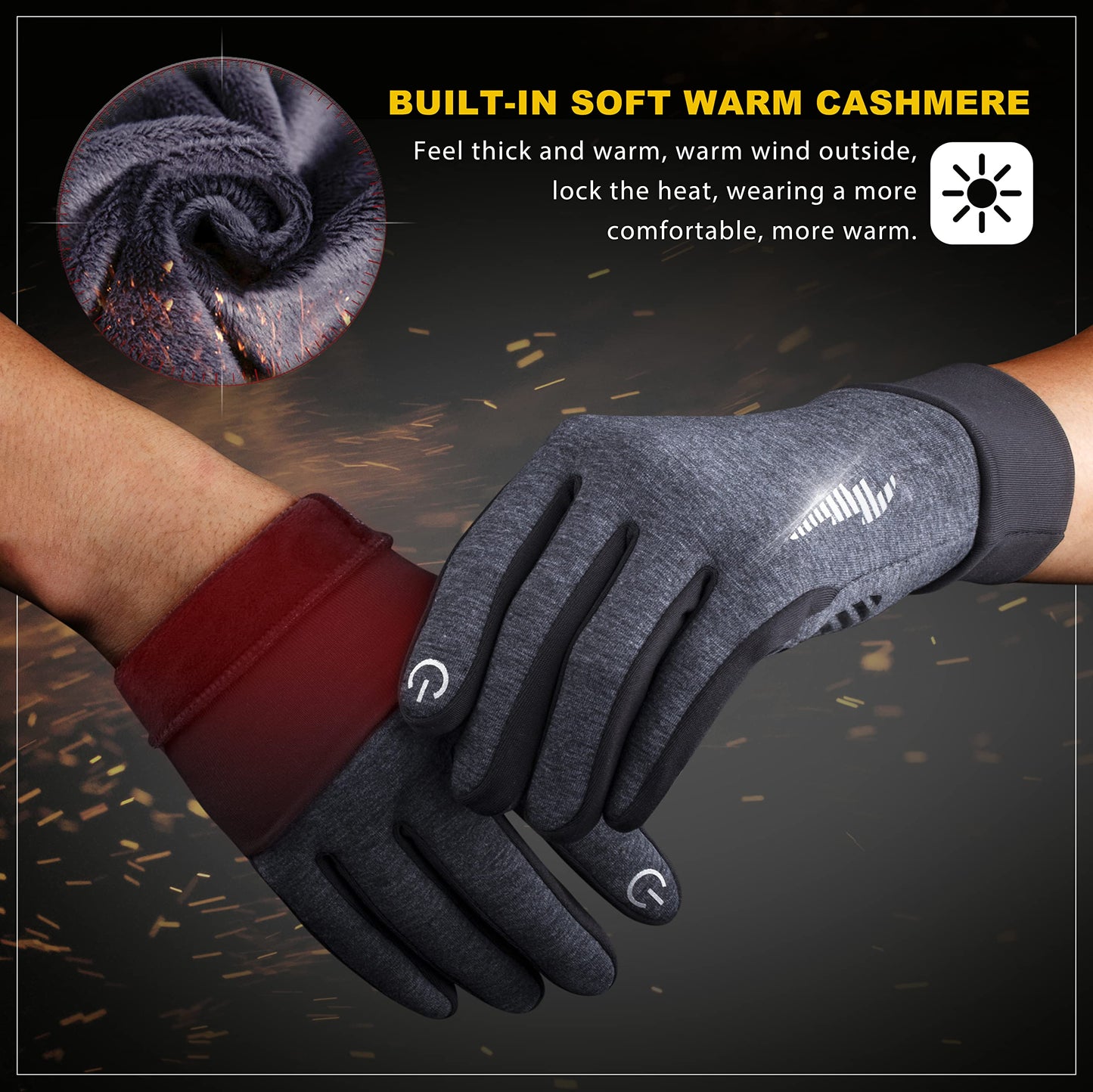 SIMARI Winter Thermo-Handschuhe Herren Damen Touchscreen Anti-Rutsch Winddicht Handschuhe Kaltes Wetter Handschuhe zum Autofahren Radfahren Skifahren Arbeiten Outdoor SMRG102