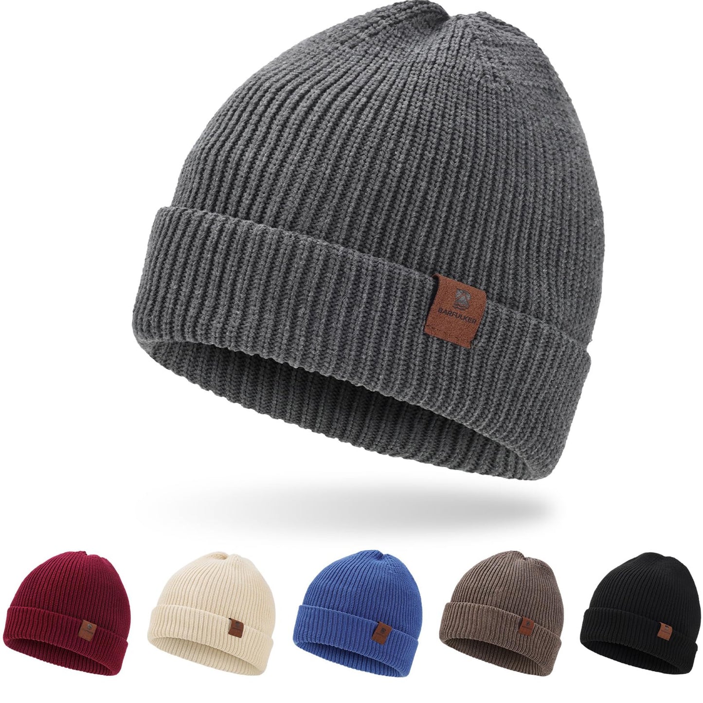 BARFULKER Mütze Herren Damen Winter Beanie Mütze Warme Wintermütze Thermo Dehnbare Strickmützen Bequem Wollmütze Winddichte Laufmützen Unisex