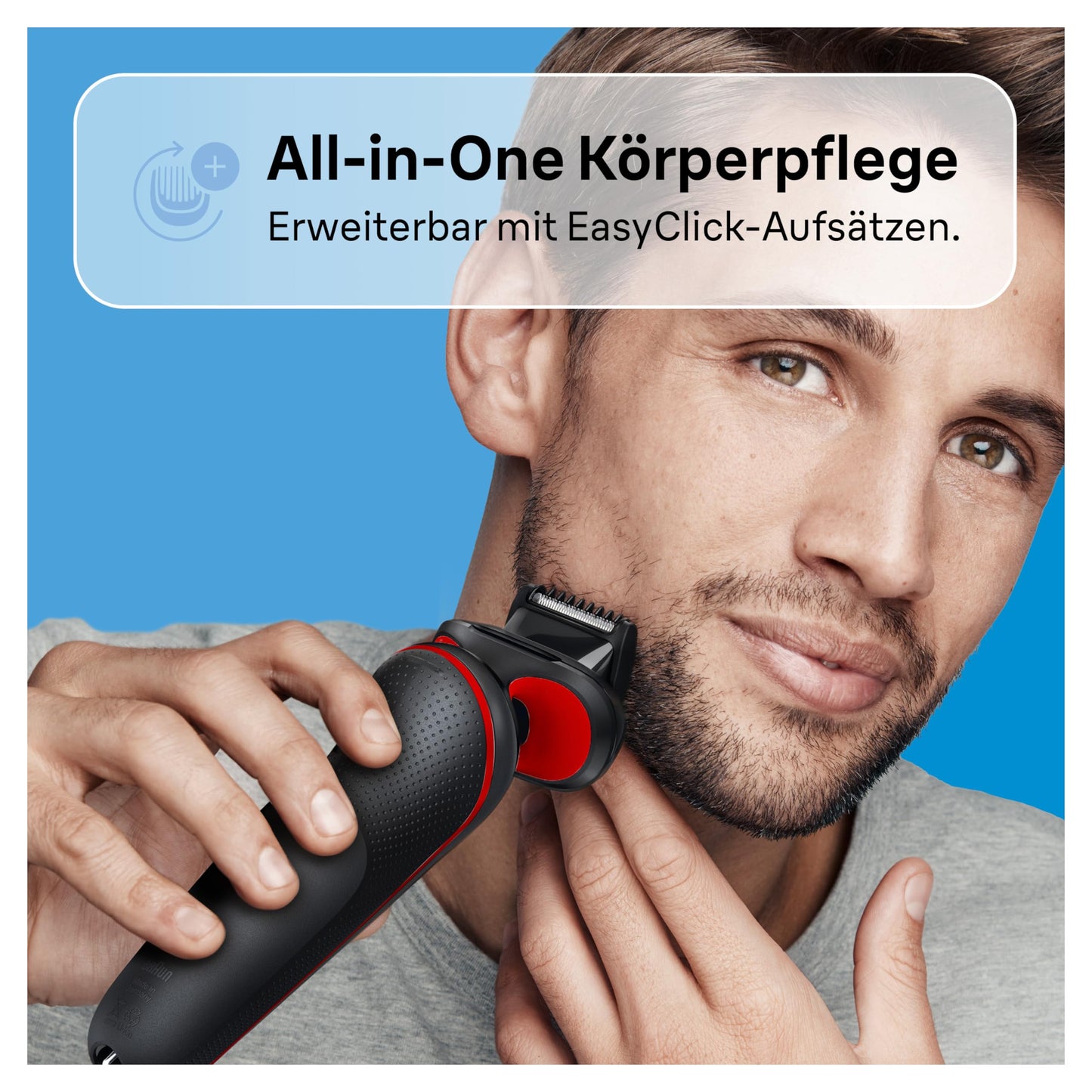 Braun Series 5 Razor for Men, Electric Shaver, EasyClean, Wet and Dry, Rechargeable and Wireless, 51-R1000s, Red