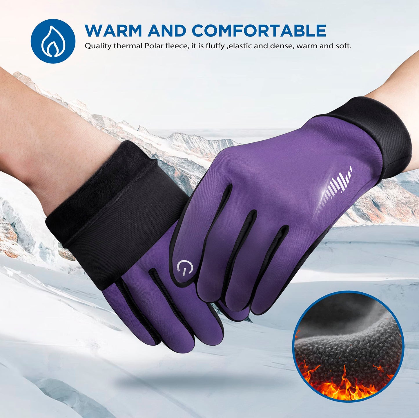 SIMARI Winter Thermo-Handschuhe Herren Damen Touchscreen Anti-Rutsch Winddicht Handschuhe Kaltes Wetter Handschuhe zum Autofahren Radfahren Skifahren Arbeiten Outdoor SMRG102