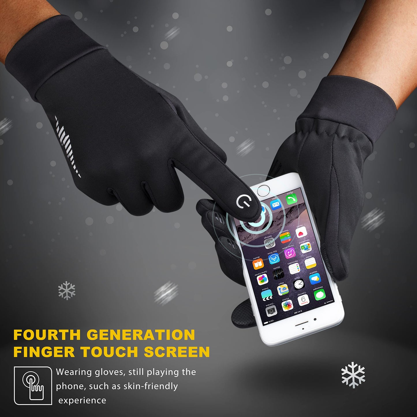 SIMARI Winter Thermo-Handschuhe Herren Damen Touchscreen Anti-Rutsch Winddicht Handschuhe Kaltes Wetter Handschuhe zum Autofahren Radfahren Skifahren Arbeiten Outdoor SMRG102