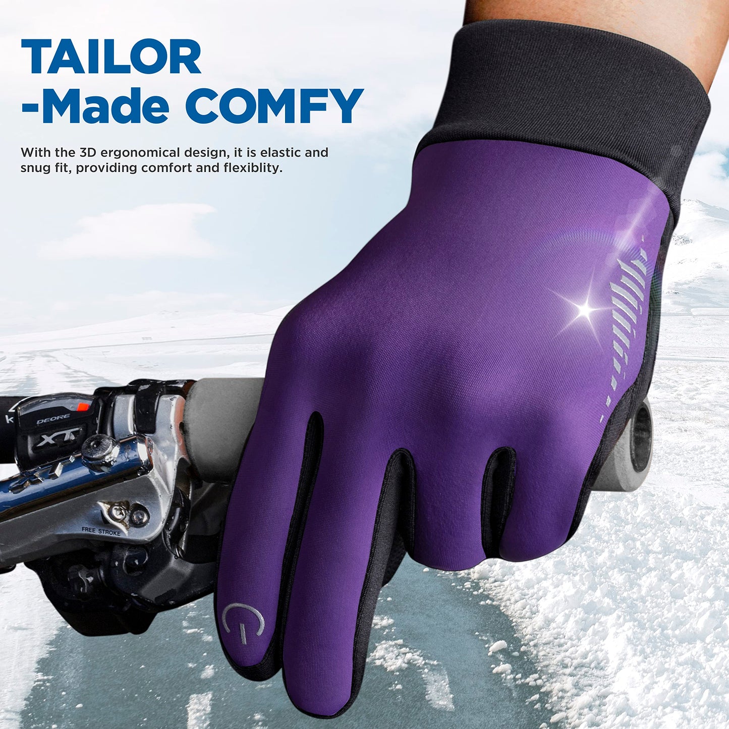 SIMARI Winter Thermo-Handschuhe Herren Damen Touchscreen Anti-Rutsch Winddicht Handschuhe Kaltes Wetter Handschuhe zum Autofahren Radfahren Skifahren Arbeiten Outdoor SMRG102