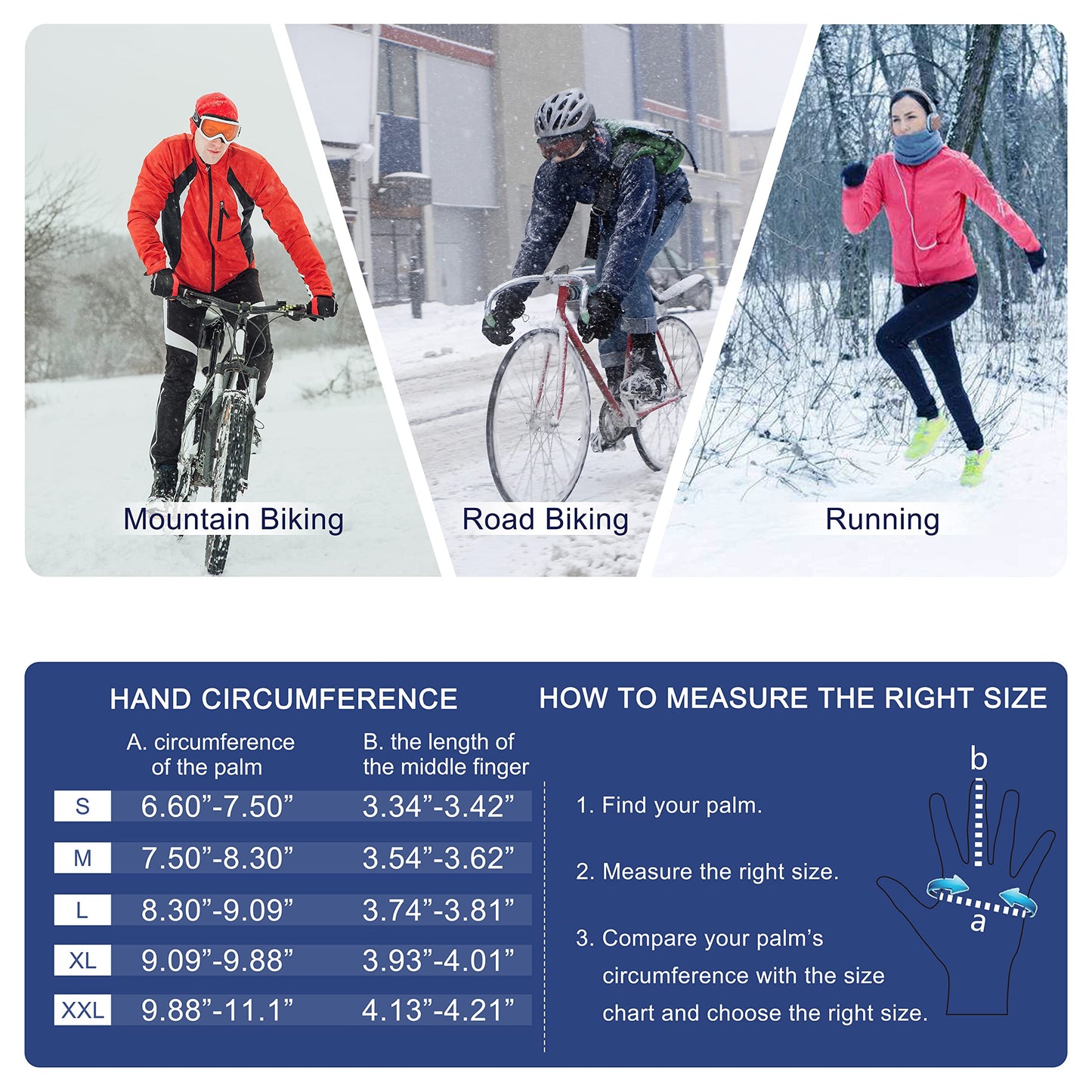 SIMARI Winter Thermo-Handschuhe Herren Damen Touchscreen Anti-Rutsch Winddicht Handschuhe Kaltes Wetter Handschuhe zum Autofahren Radfahren Skifahren Arbeiten Outdoor SMRG102