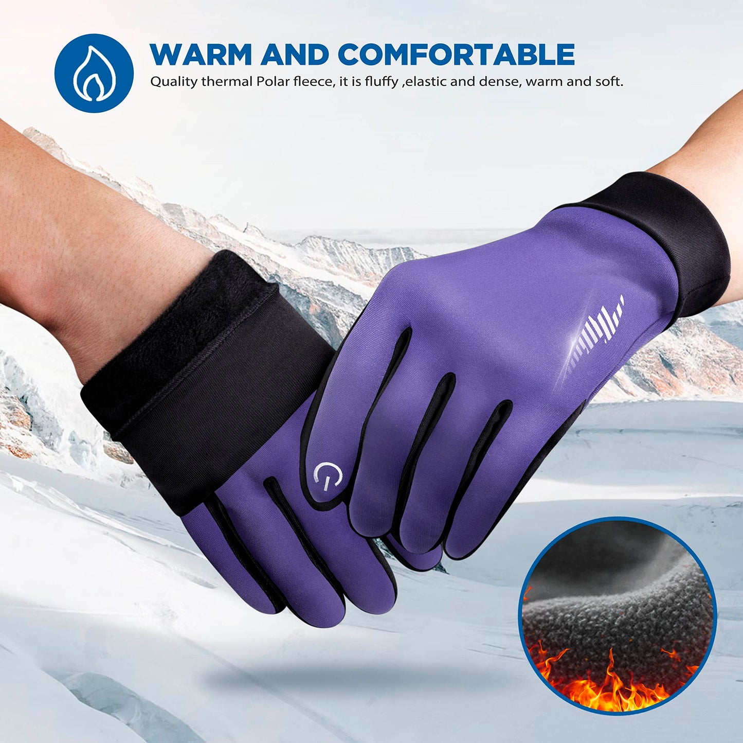 SIMARI Winter Thermo-Handschuhe Herren Damen Touchscreen Anti-Rutsch Winddicht Handschuhe Kaltes Wetter Handschuhe zum Autofahren Radfahren Skifahren Arbeiten Outdoor SMRG102
