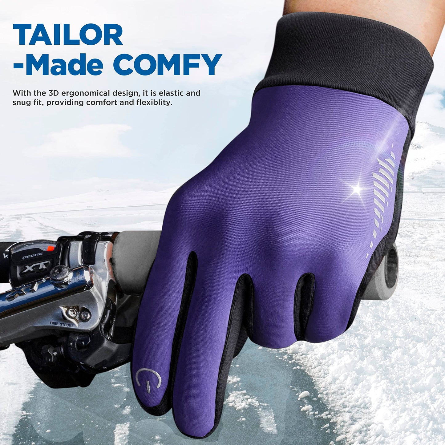 SIMARI Winter Thermo-Handschuhe Herren Damen Touchscreen Anti-Rutsch Winddicht Handschuhe Kaltes Wetter Handschuhe zum Autofahren Radfahren Skifahren Arbeiten Outdoor SMRG102